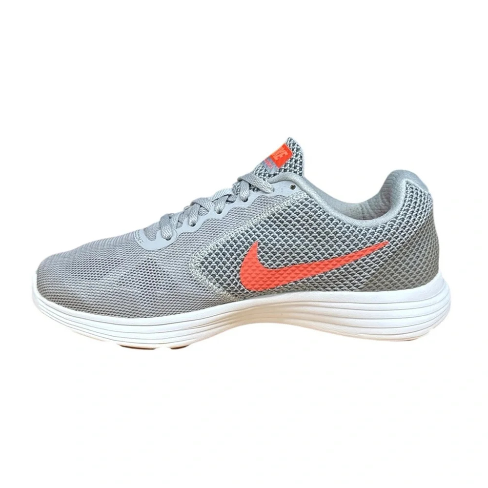 Nike Revolution 3 #819303-002 Gray Orange Women's Running Shoes Sneakers Size 8